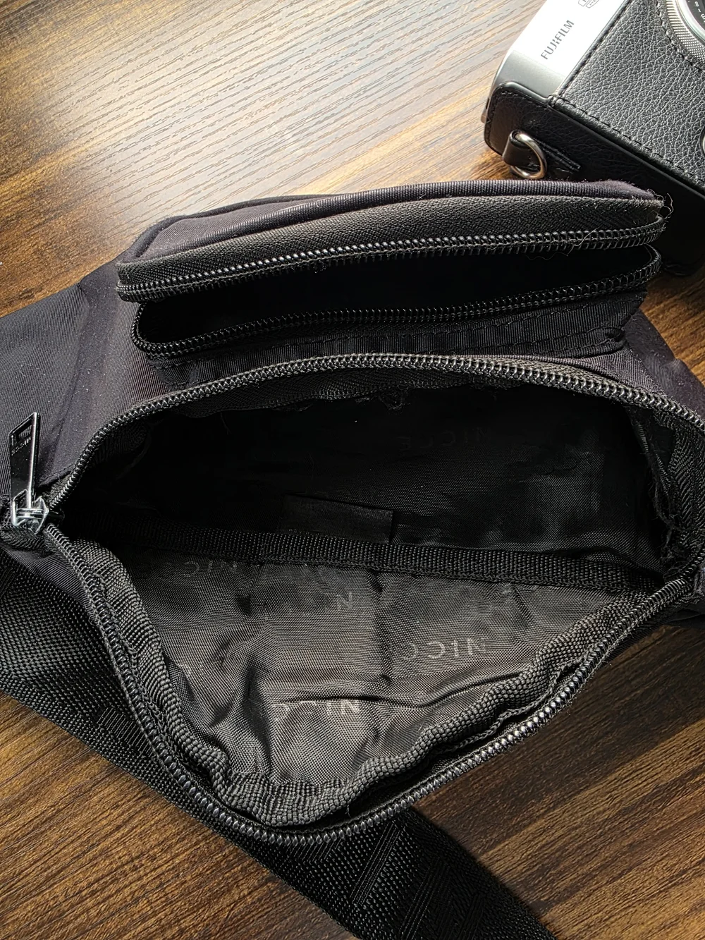 NICCE Black Nylon Waist Bag / Fanny Pack Fitness Bag